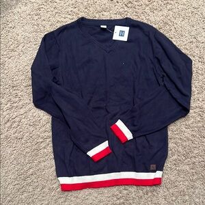 Janie and Jack Blue and Red Striped Sweater